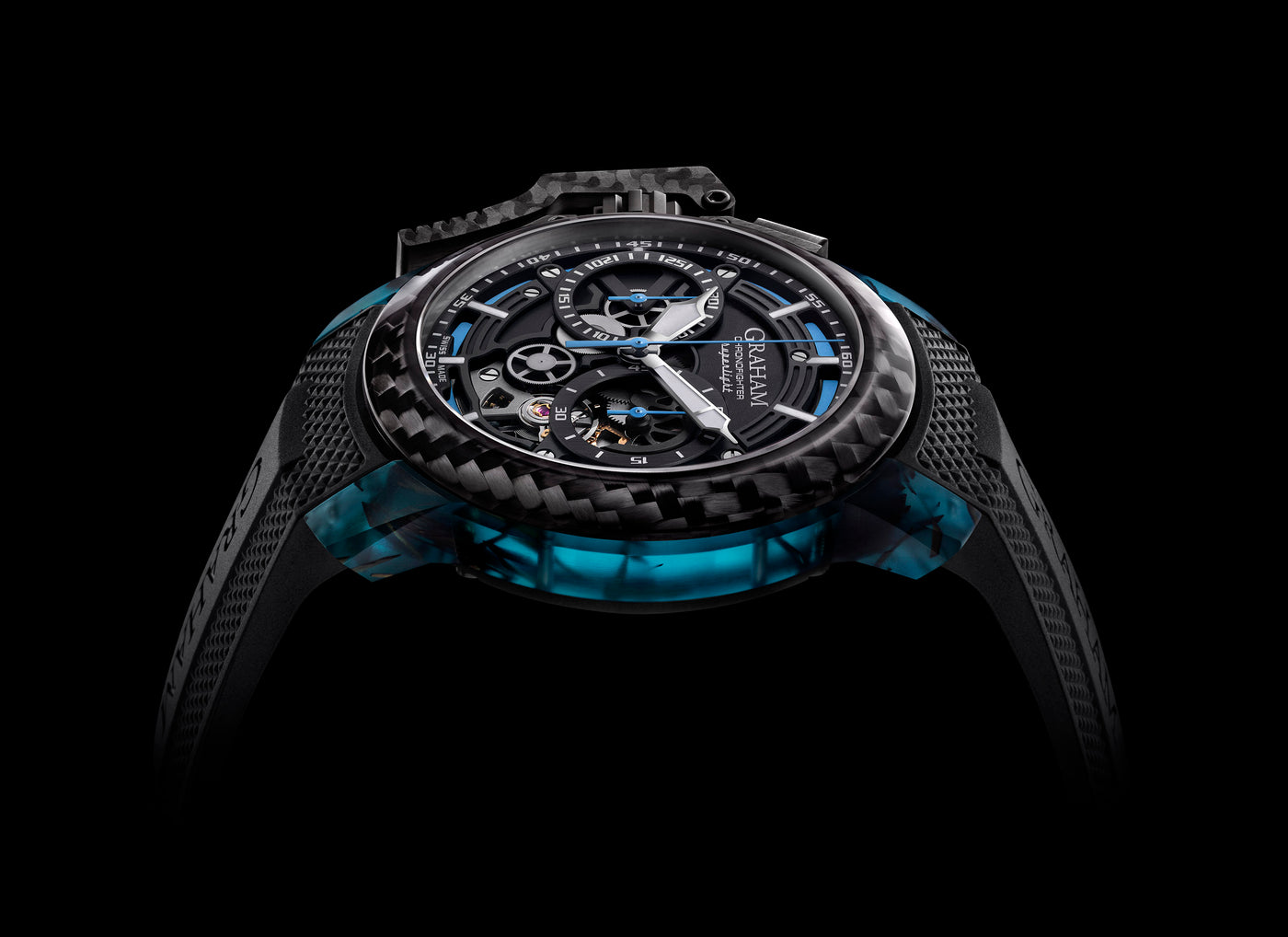 CHRONOFIGHTER SUPERLIGHT CARBON SKELETON - TRANSLUCENT BLUE