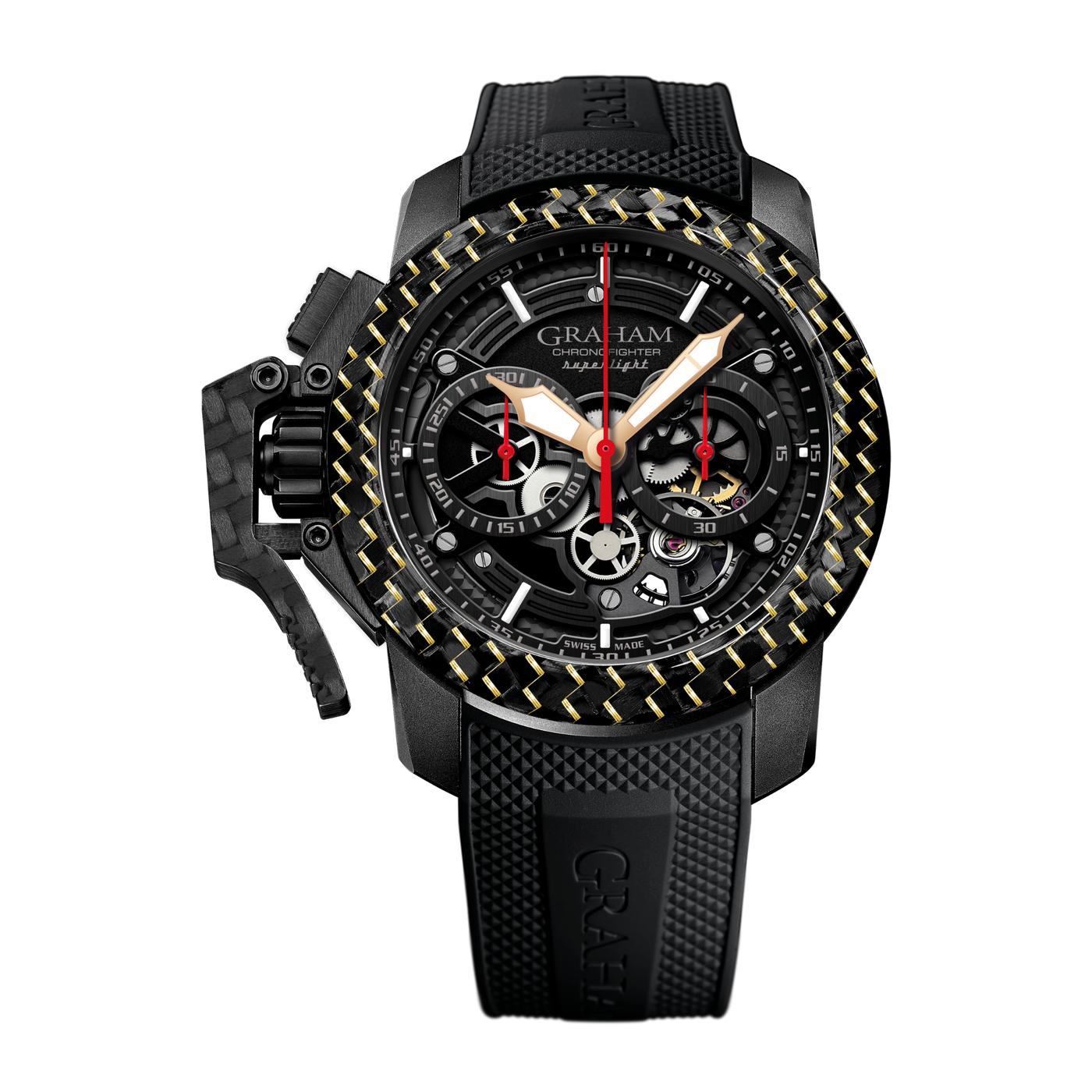 CHRONOFIGHTER SUPERLIGHT CARBON SKELETON BLACK (BLACK RUBBER)