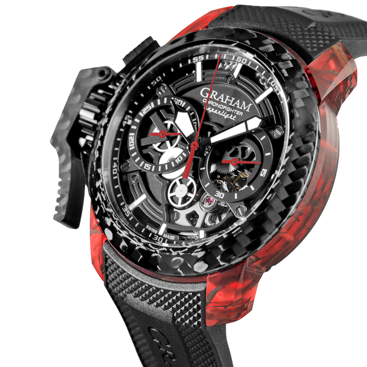 CHRONOFIGHTER SUPERLIGHT CARBON SKELETON - TRANSLUCENT RED
