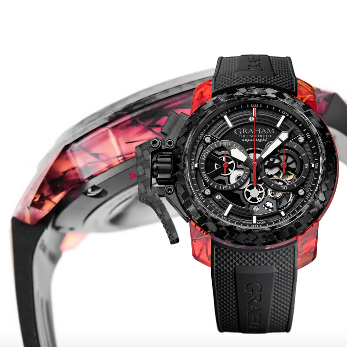 CHRONOFIGHTER SUPERLIGHT CARBON SKELETON - TRANSLUCENT RED