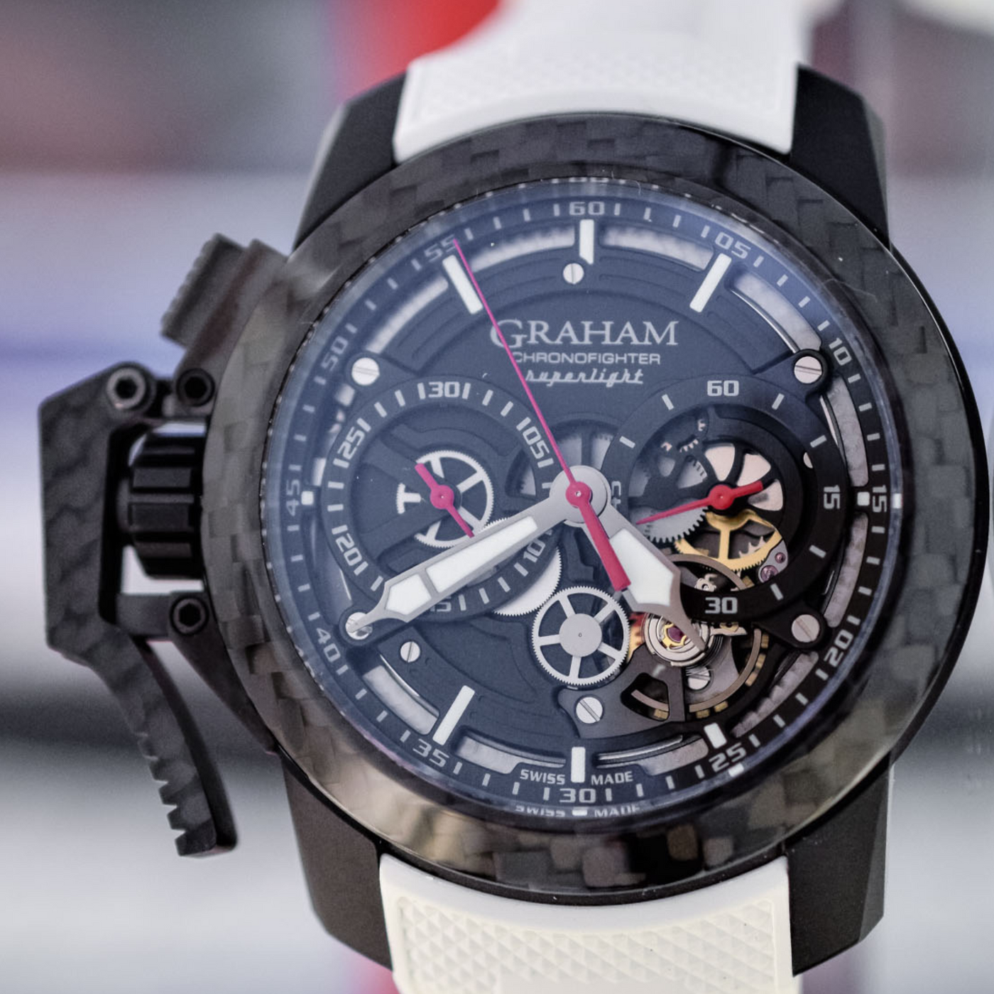 CHRONOFIGHTER SUPERLIGHT CARBON SKELETON BLACK (WHITE RUBBER)