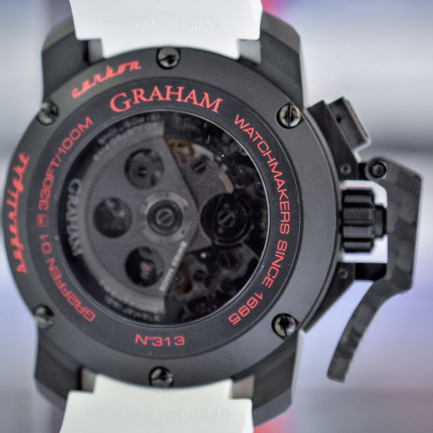 CHRONOFIGHTER SUPERLIGHT CARBON SKELETON BLACK (WHITE RUBBER)